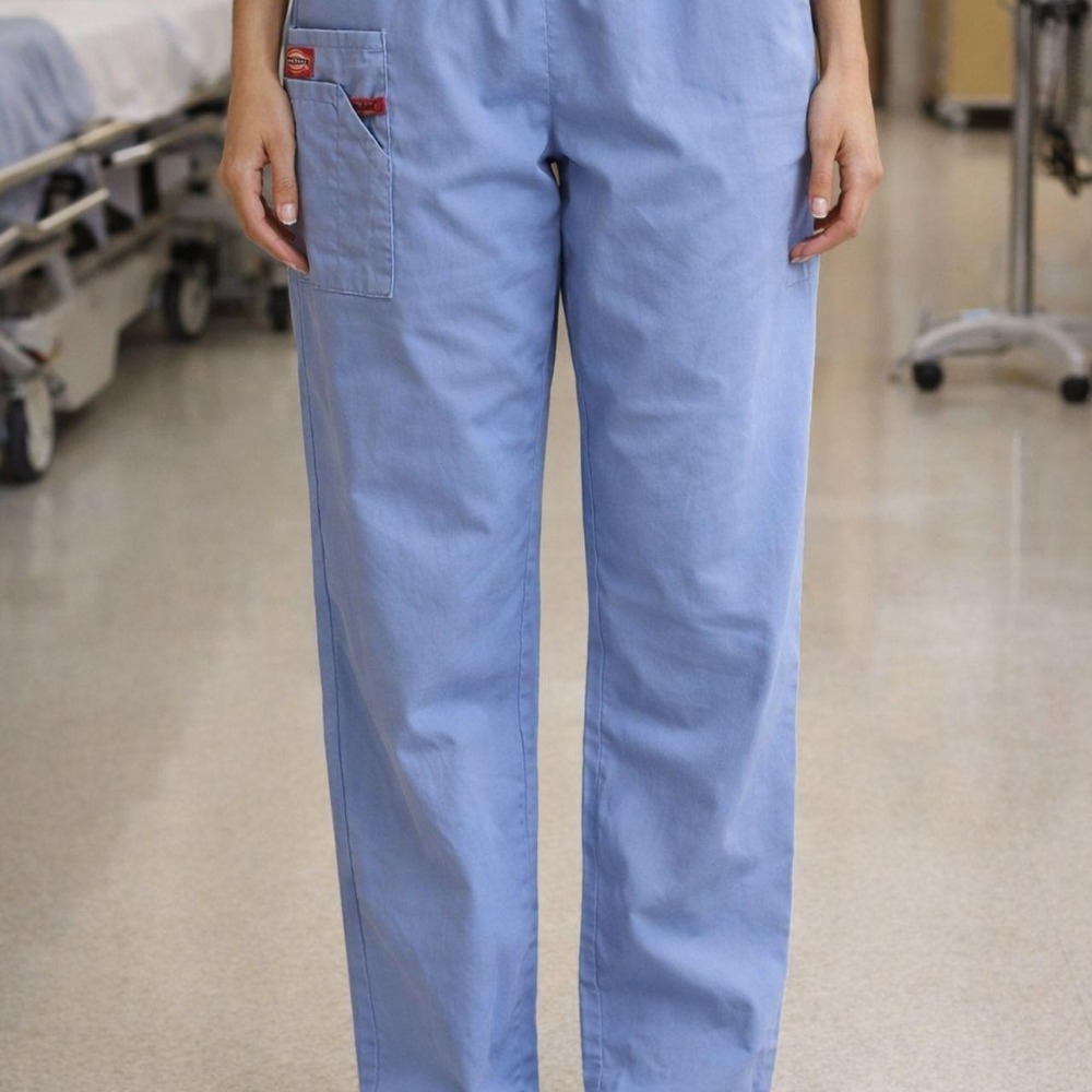 Dickies Womens Scrubs Cargo Pant Petite Blue Size M